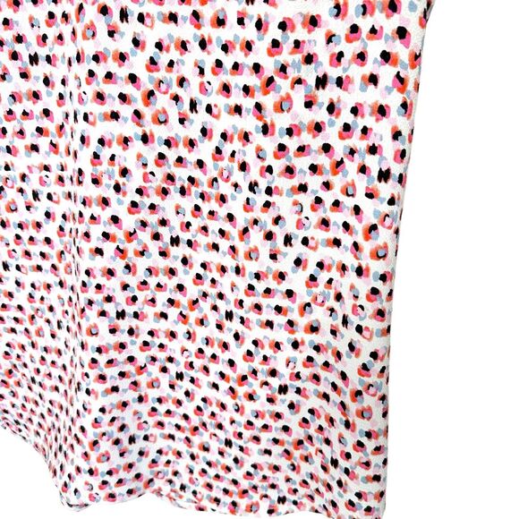 Adrianna Papell Abstract Dot Sleeveless Flutter Sleeve Tie Neck Blouse Size M - Picture 7 of 11